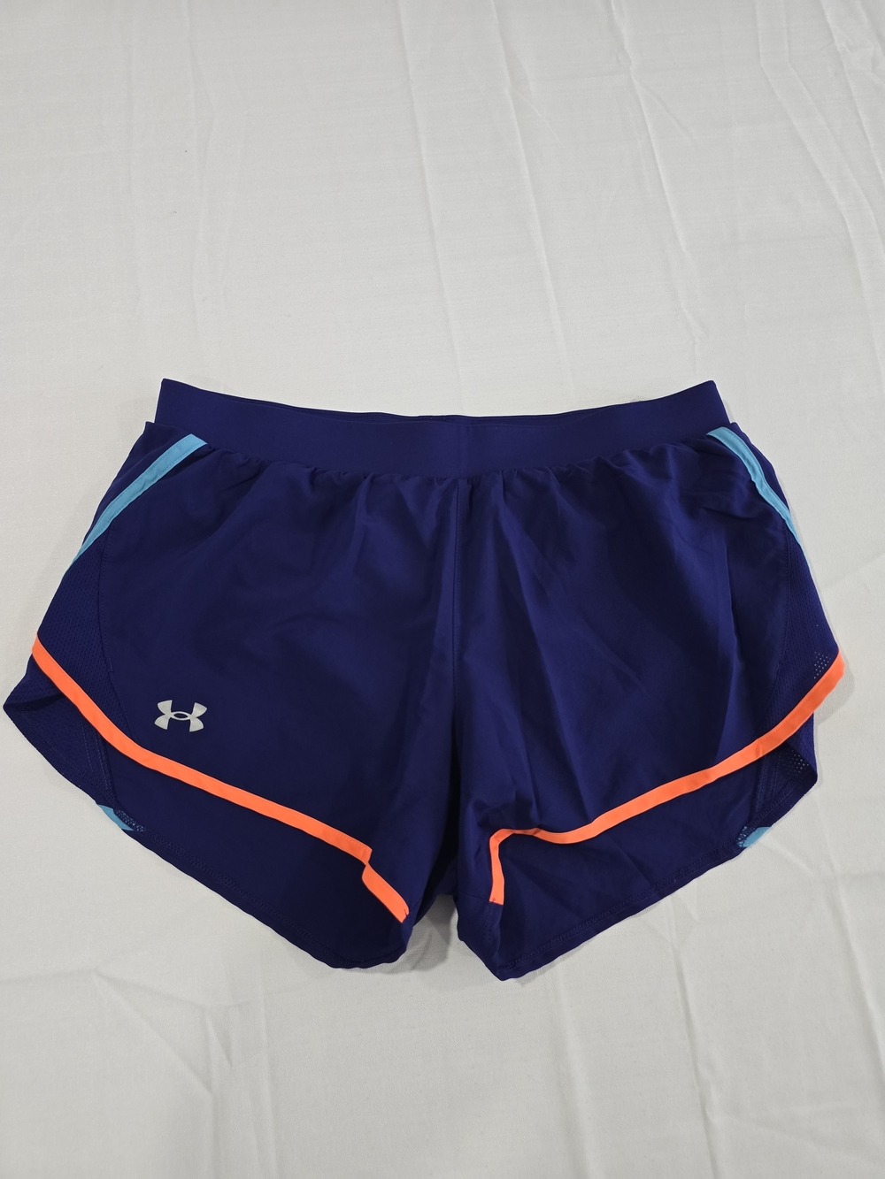 Under Armour UA Fly By 2.0 Women’s Purple Running Swim Lined Shorts Size Medium
